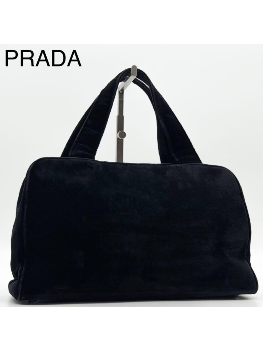 Prada Suede Handbag Velour Archive Kiss Lock